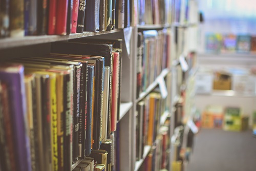 Image of books on a shelf