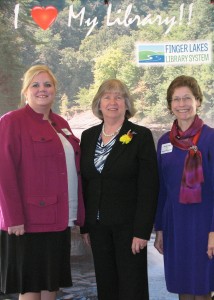 Assemblywoman Barbara Lifton with FLLS Executive Director Amy Zuch and Board President Christine Griffin.