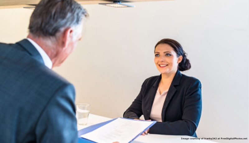 Woman on job interview