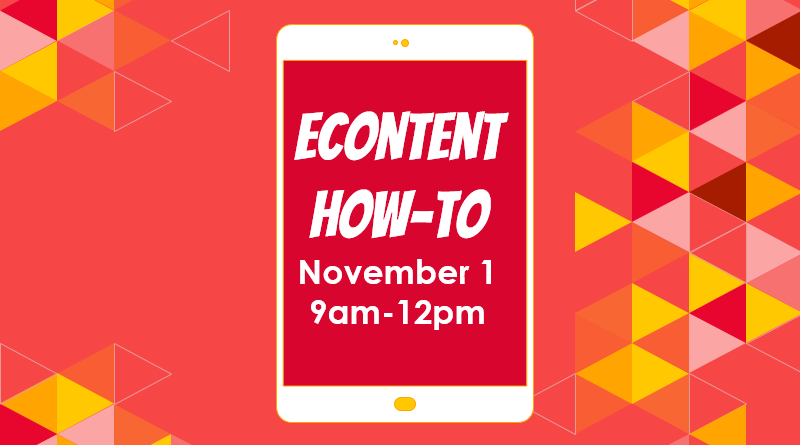 Econtent How to on November 1 at 9am at FLLS