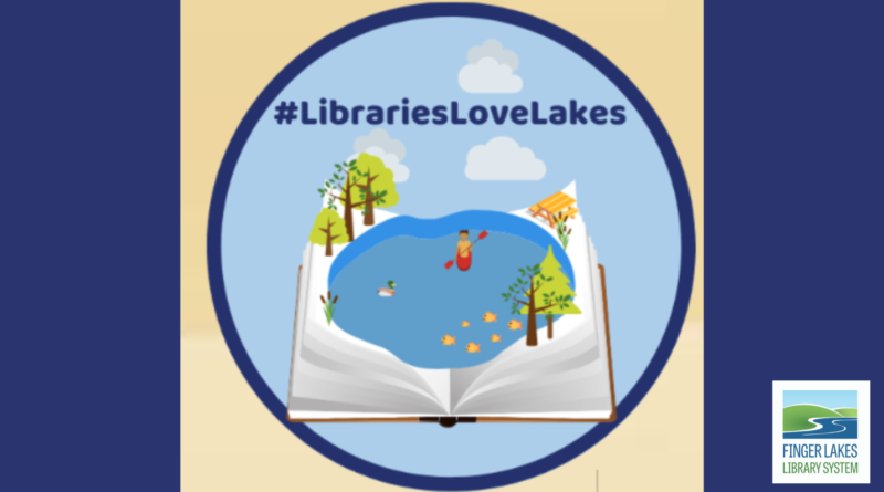 Image of open book with a lake scene in the middle
