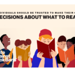 Group of diverse people reading books.