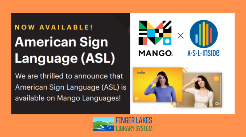 Mango Languages logo with American Sign Language feature