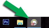 Screenshot of the Windows Taskbar showing the Deep Freeze Console icon, which is represented by a polar bear.