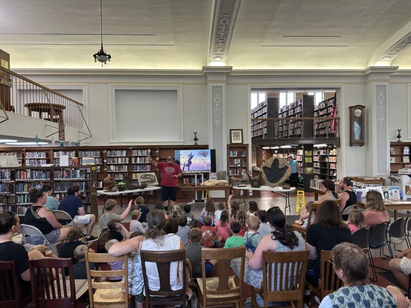 The dinosaurs rock program was held at the cortland free library