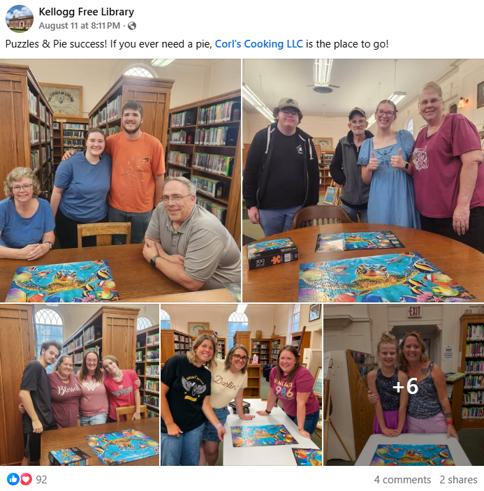 puzzle and pie program attendees smile with their puzzles
