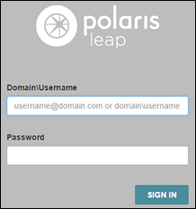 Polaris Leap Login window
